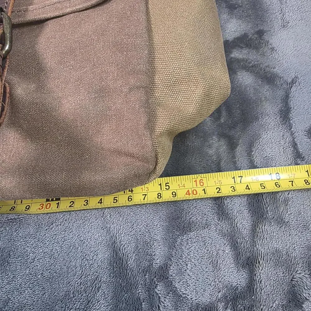 NEWHEY Messenger Bag Leather Canvas Laptop Retro Professional Shoulder Strap